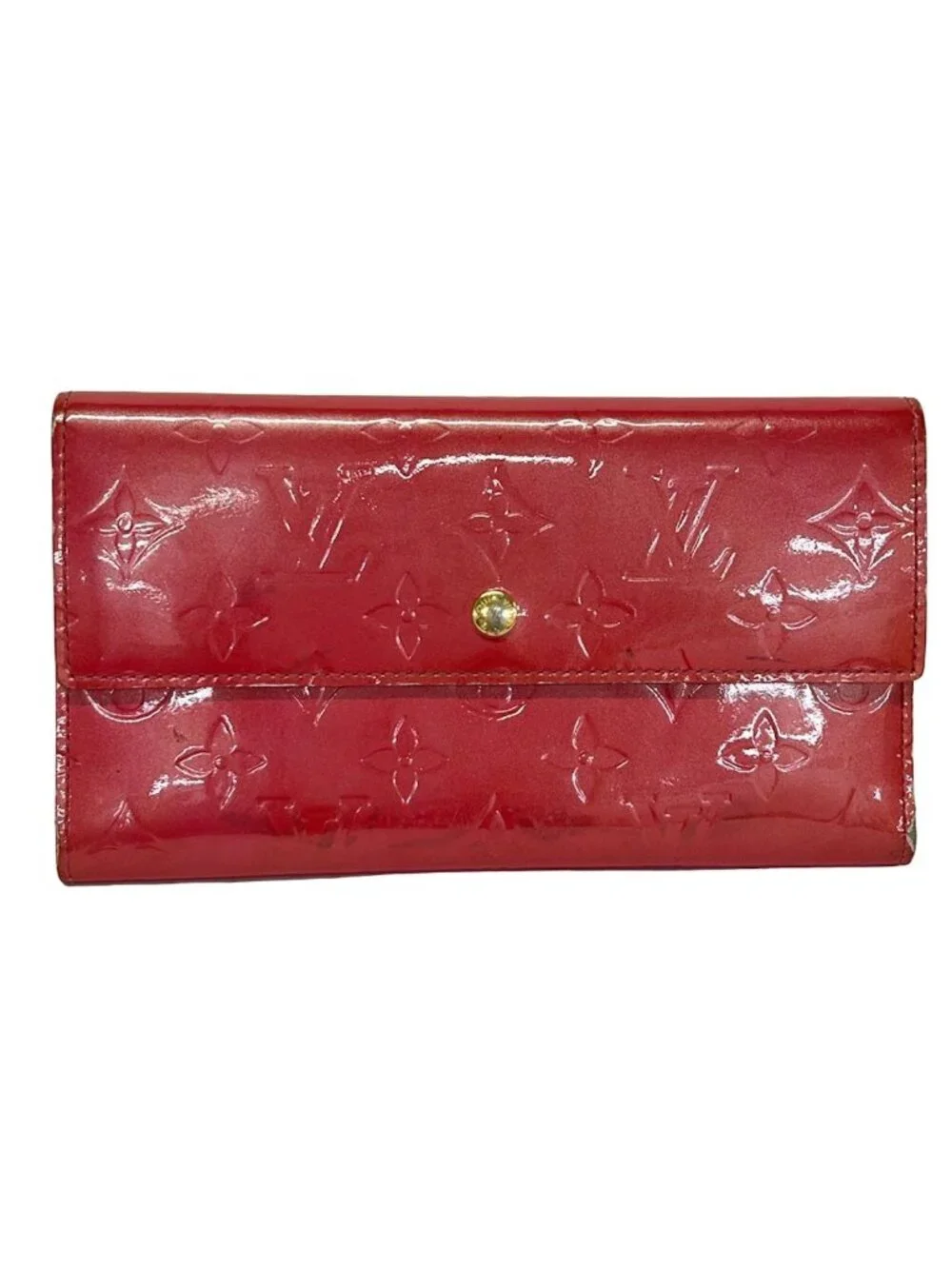 Louis Vuitton Wallet Monogram Vernis Porto Tresor International Flamboise